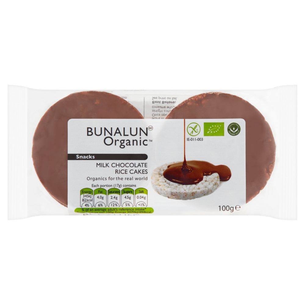 Bunalun Organic Milk Chocolate Rice Cakes 100G