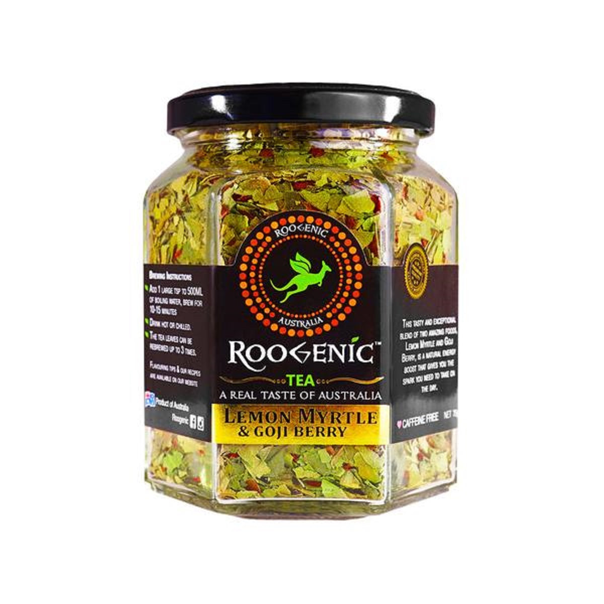 Roogenic Lemon Myrtle & Goji Berry Tea Jars (75g)