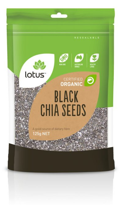 Lotus Organic Black Chia Seeds 125g
