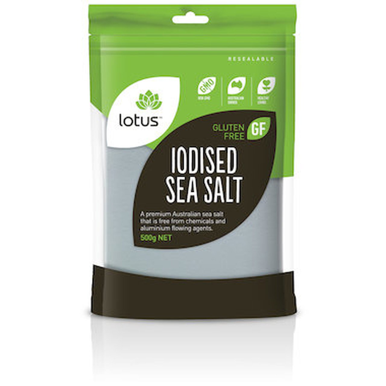Lotus Sea Salt Iodised - no flowing agent (500g)